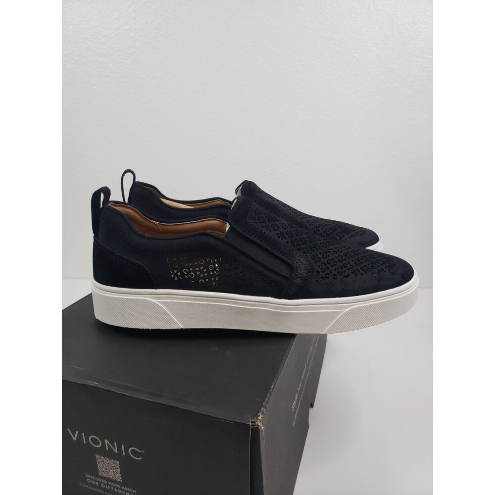 Vionic‎ Women's Kimmie Perforated Slip on Sneakers (Black Suede) - Size 7.0 M - Picture 2 of 5